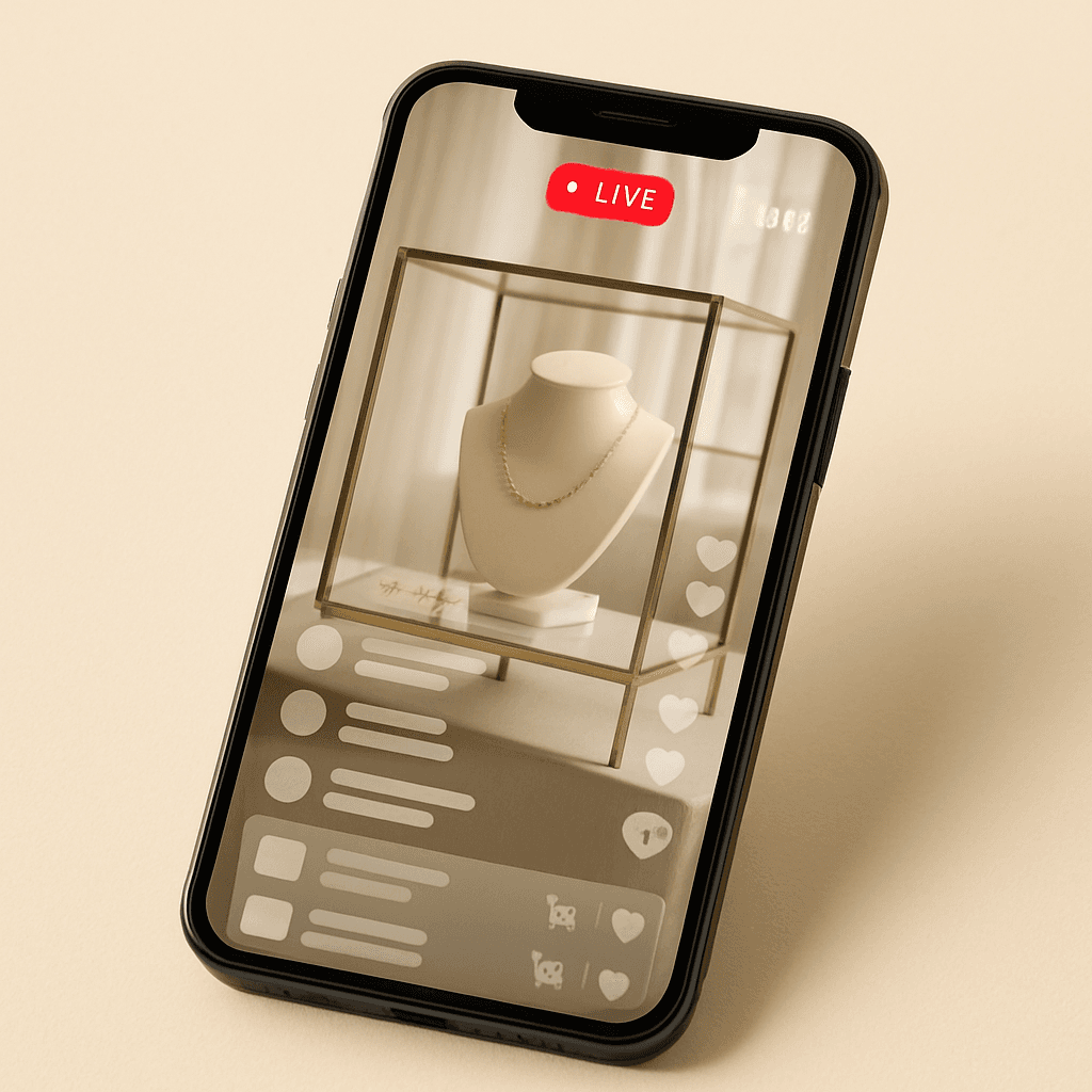 ตัวอย่างหน้าจอ TikTok Live ขายเพชร