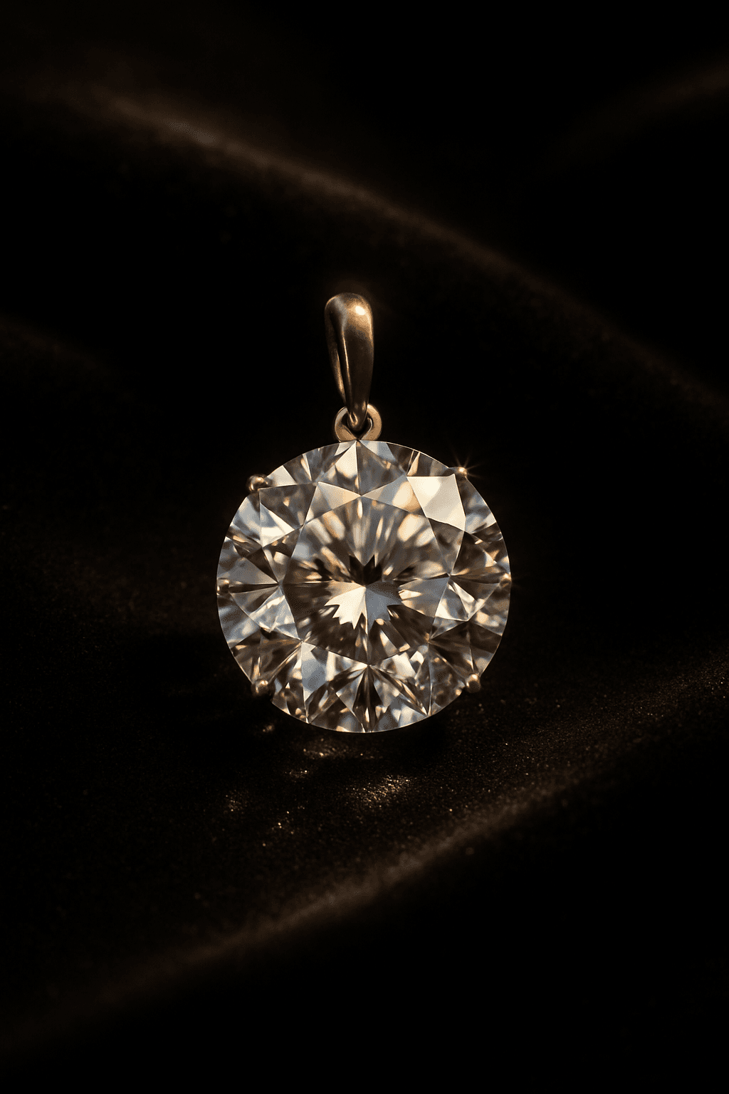 AI-generated diamond on velvet